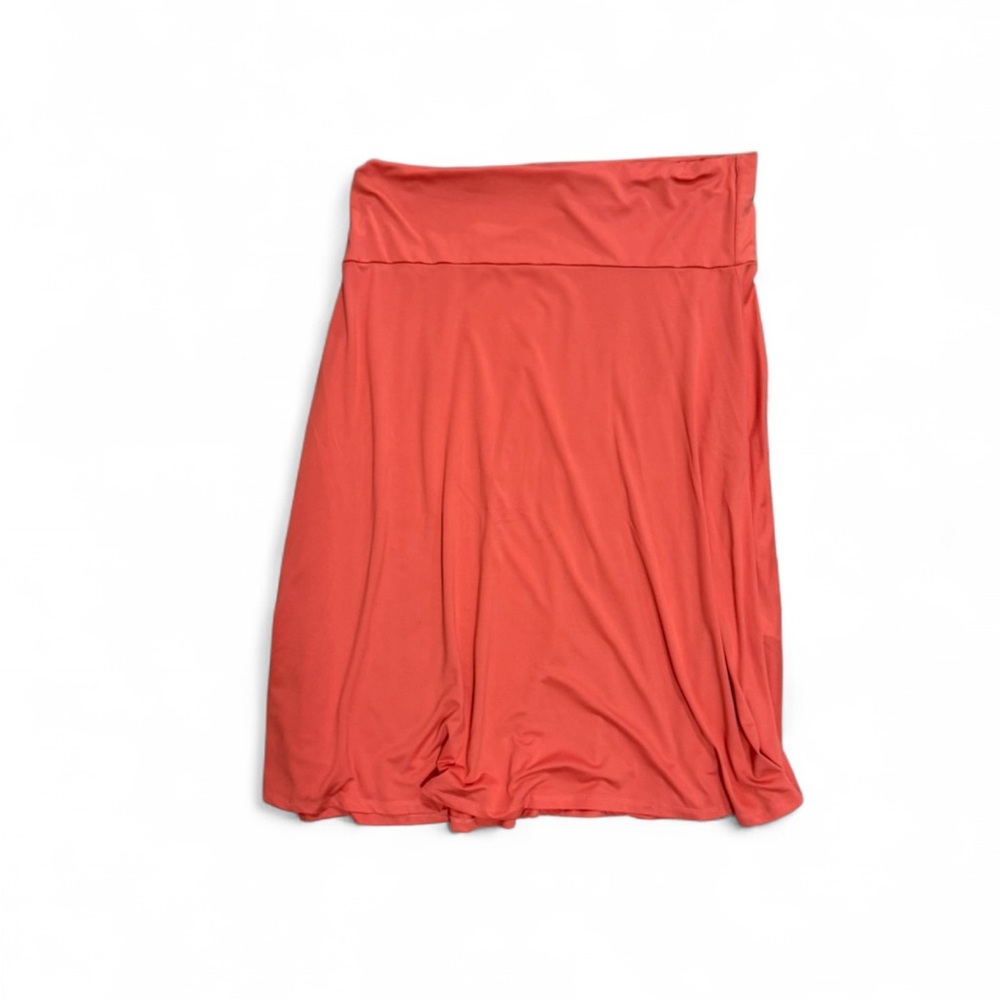 Doublju Women's Vibrant Coral Midi Skirt